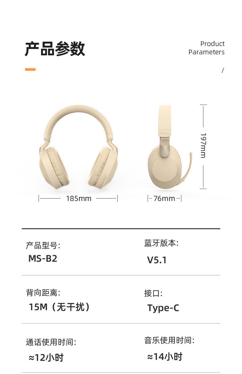Hot-Selling Over-Ear Bluetooth Wireless Headphones with Microphone, Full Ear Coverage, Sports, Long Battery Life, Customizable, Noise Cancelling