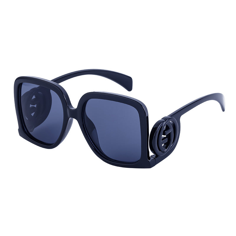 European and American fashion large frame sunglasses for women with a high-end feel INS Wind Sunglasses Sun Protection No Makeup Glasses Square Frame sunglasse