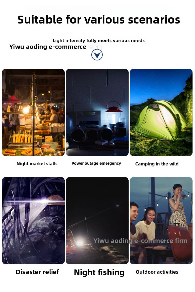 Solar Lamp LED Foldable Bulb Light Home Power Outage Emergency Light Tent Light Camping Light Night Market Stall Light