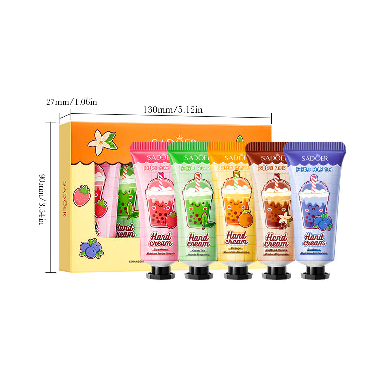 Milk Tea Fruit Fragrance Hand Cream Set SADOER Autumn and winter hand cream  foreign trade wholesale