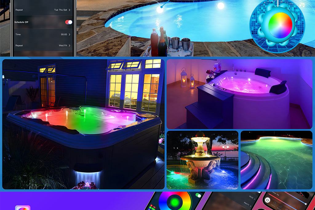 Bluetooth Pool Light IP68Waterproof Underwater Light LED Atmosphere Light Underwater Light Outdoor Hanging Pool Light