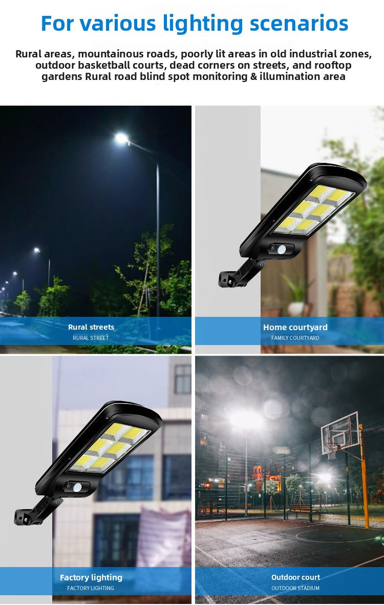 Specially designed for outdoor use120COB Solar Human Body Sensing Street Light Outdoor Waterproof Wall Light LED Garden lamp