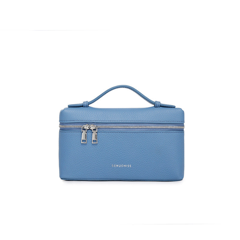 GIgi Same Style Women's Bag Niche Elegant Handheld Lunch Box Bag Women Simple Top Layer Cowhide Single Shoulder Crossbody Small Bag