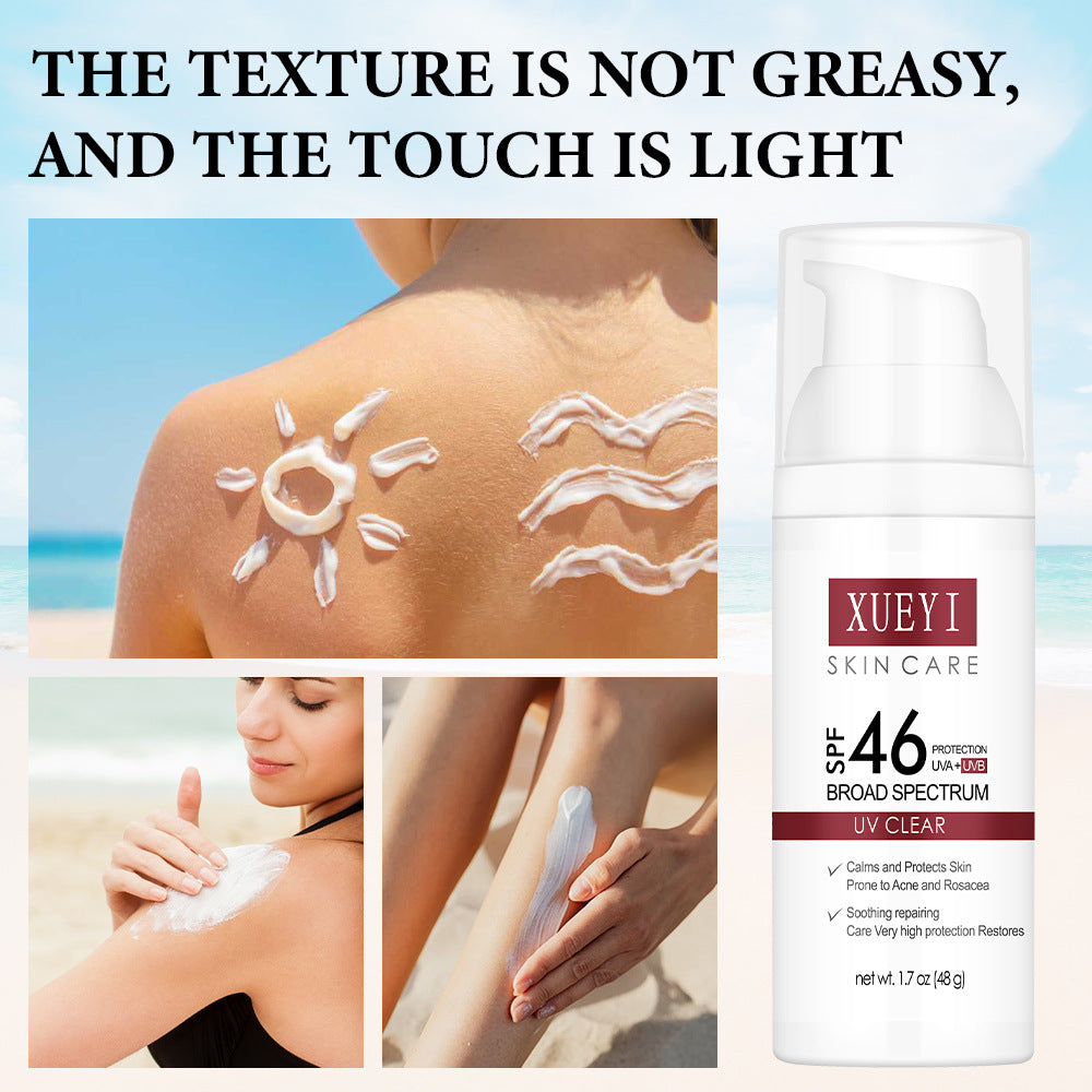 High SPF Sunscreen Lotion Transparent Moisturizing Non-Greasy UV Protection Sunscreen Brightening Isolation Manufacturer Wholesale