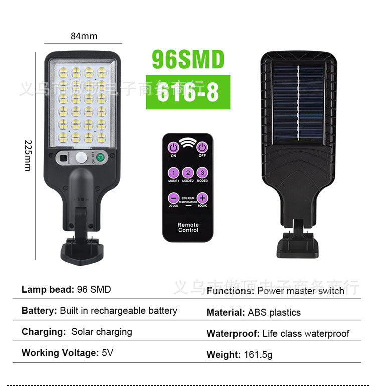 New Solar Street Light LED Outdoor lighting human body sensor garden light with remote control wall lamp Waterproof