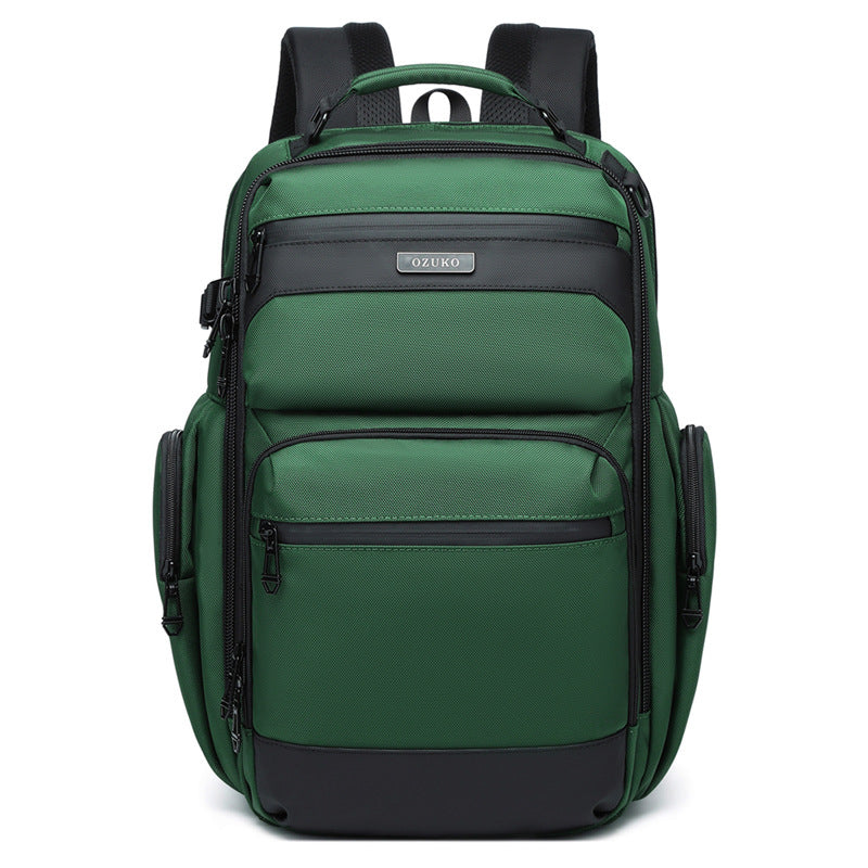 OZUKO Business Backpack Men's Commuting Computer Backpack Waterproof Large Capacity Business Travel Portable Men's Bag