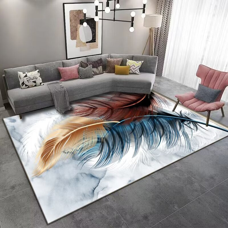 Carpet for Living Room, Stain-Resistant, Easy to Clean, Light Luxury Sofa Coffee Table Rug, Household Crystal Velvet Bedside Non-Slip Bedside Rug Wholesale