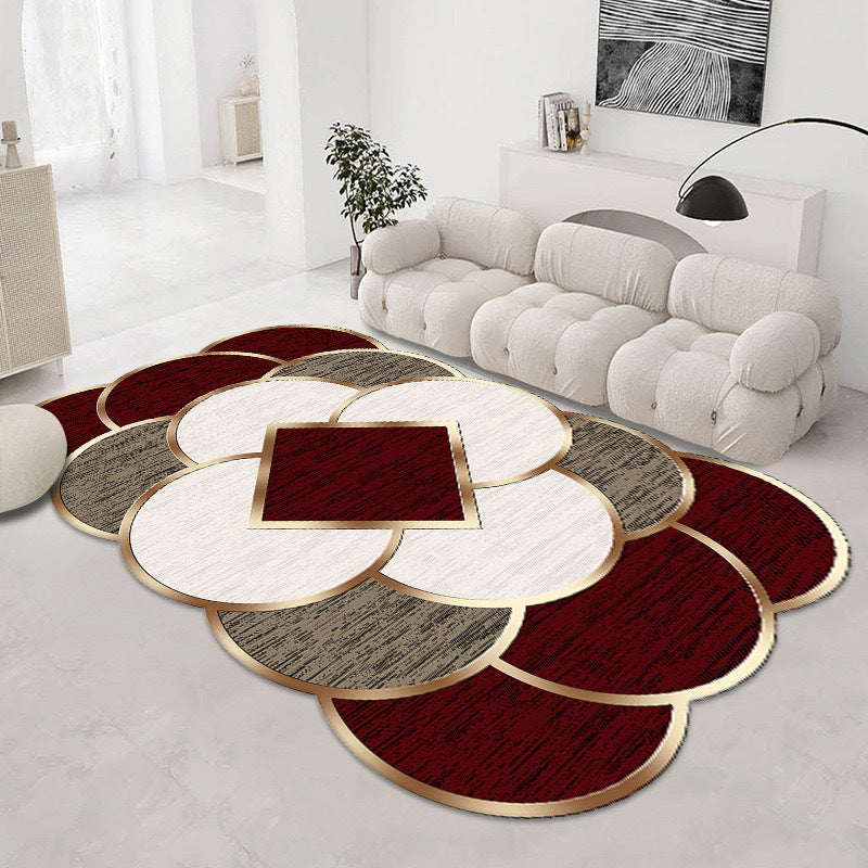 Crystal Velvet Carpet Full Coverage Living Room Non-Slip Coffee Table Rug Chinese Classical Home Bedroom Bedside Rug One Piece Dropshipping