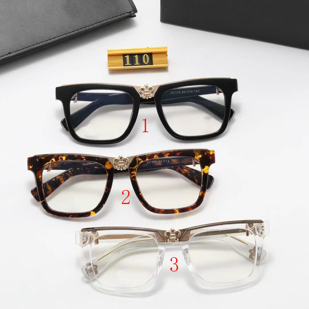TR Vintage Square Frame Glasses for Men and Women Fashion Trend Anti-Blue Light Plain Glasses Crow Star Internet Celebrity Same Style logo
