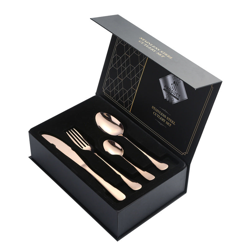 Stainless Steel Cutlery Knife Fork Spoon1010Four-piece Portuguese Western Steak Knife, Fork, and Spoon Set24Piece Suit