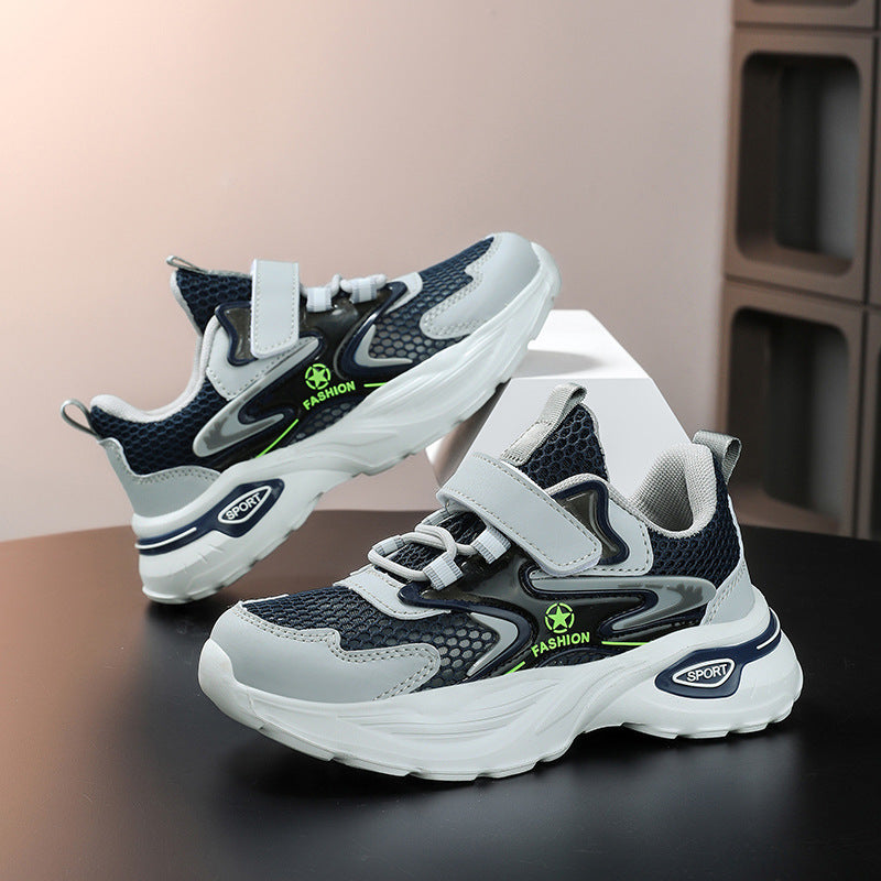 Children's casual shoes breathable single mesh fashion children's shoes2025Spring new style soft sole non-slip wear-resistant elementary school student sneakers