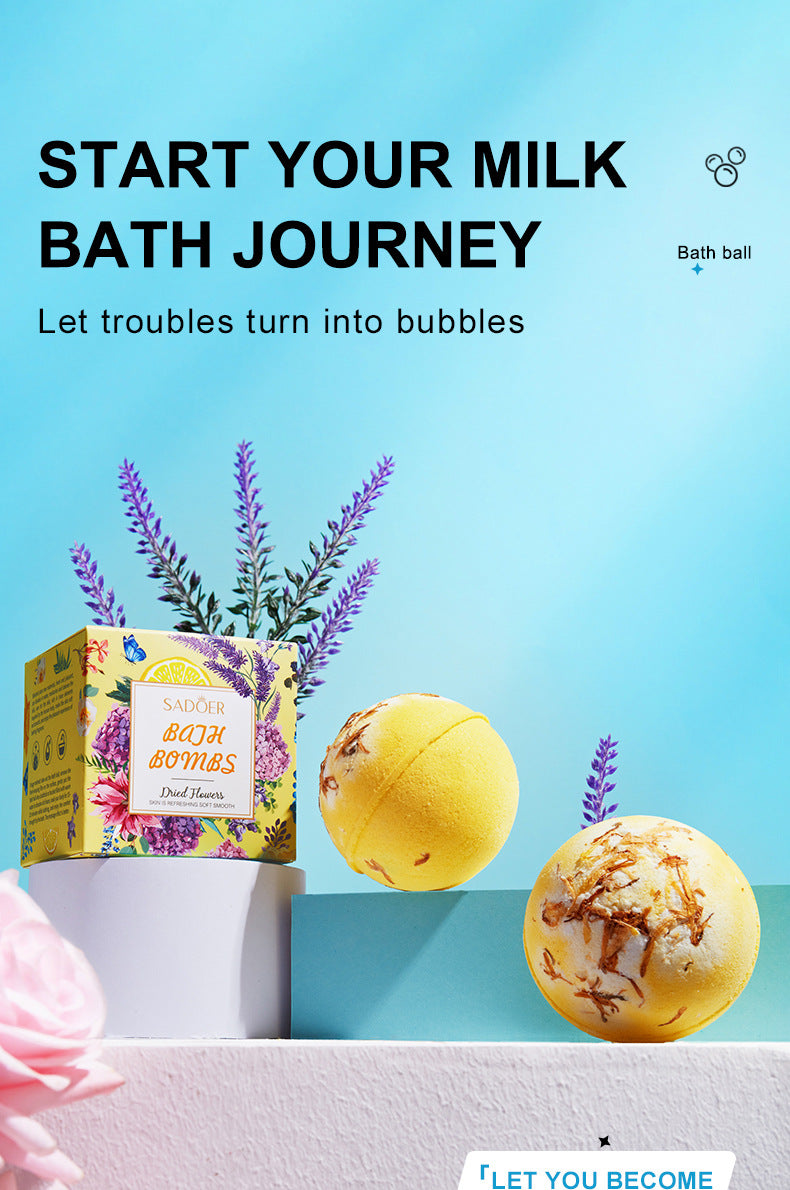 Dried Flower Explosive Bath Salt Ball100gSADOER Clean Fragrance Bath Ball  Wholesale