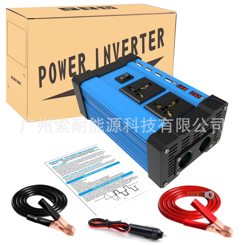 Car inverter with controller charging function12V Turn110V 220V Dual Voltage Display4USB 2AC Mouth