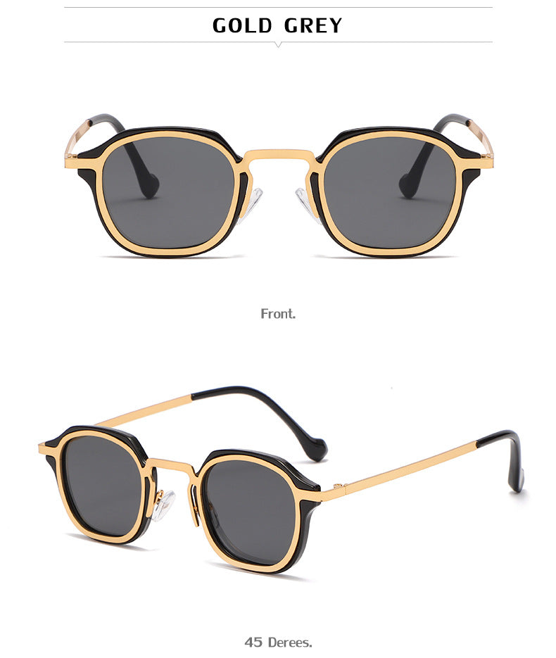 New Fashion Small Frame Sunglasses for Men, European and American Classic Retro Sunglasses, Steampunk Trendy High-End Glasses for Women