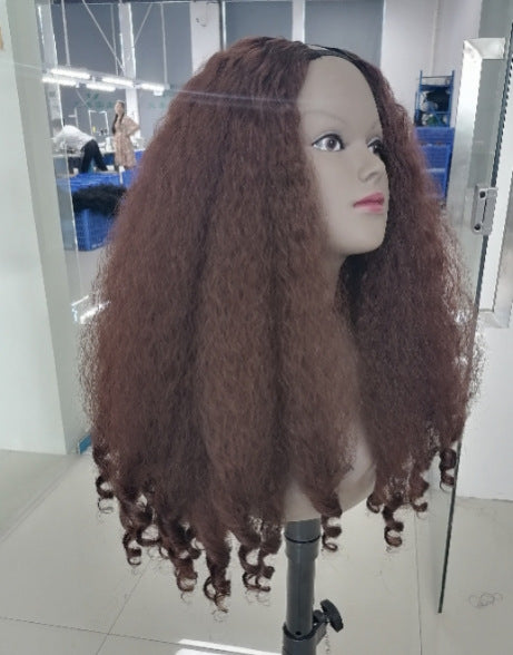2H350 Highlight Yaki Synthetic  Afro Bouncy Curly End Wigs