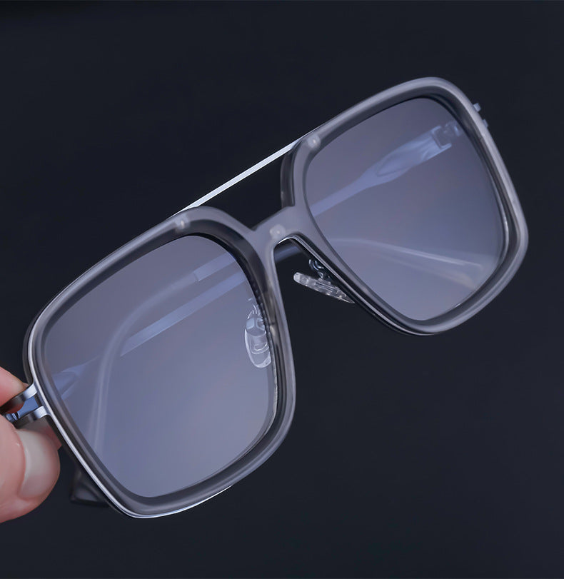 2025New style sunglasses for men with a high-end feel, vintage driving sunglasses, square frame glasses wholesale
