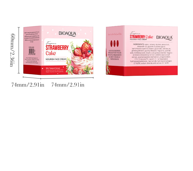 Strawberry Cake Nourishing Cream BIOAOUA Moisturizing skin moisturizing cream  foreign trade wholesale