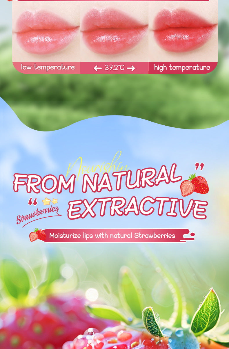 Fruit Filled Temperature Changing Lip Balm SADOER Hydrating Moisturizing Temperature Changing Lip Balm for Foreign Trade
