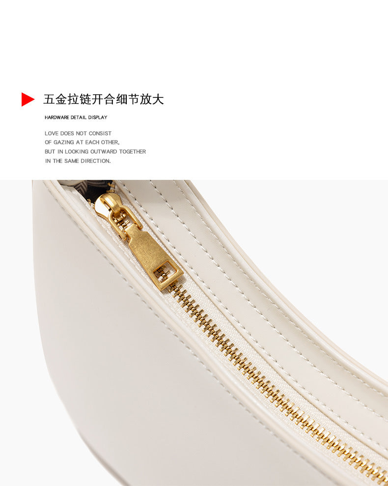 European and American Niche French Retro Underarm Fashion Women's Bag Light Luxury Simple Large Capacity Handbag Women's Single Shoulder Baguette Bag