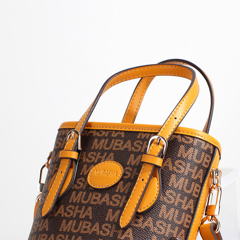 Women's Bag New Trendy Fashion Casual Vintage Bucket Bag Retro Handbag Unique Stylish Crossbody Bag