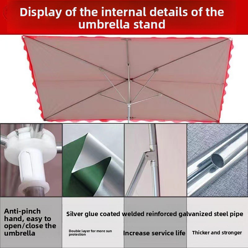 Outdoor Stall Sunshade Umbrella Shop Front Commercial Square Folding Telescopic Slope Umbrella Sun Protection Thickened Rain Shelter