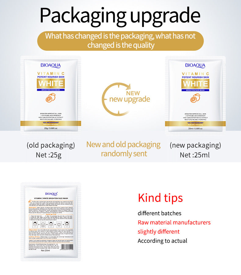VC Whitening Mask BIOAOUA Vitamin C Hydrating, moisturizing, and brightening skin tone cross-border wholesale