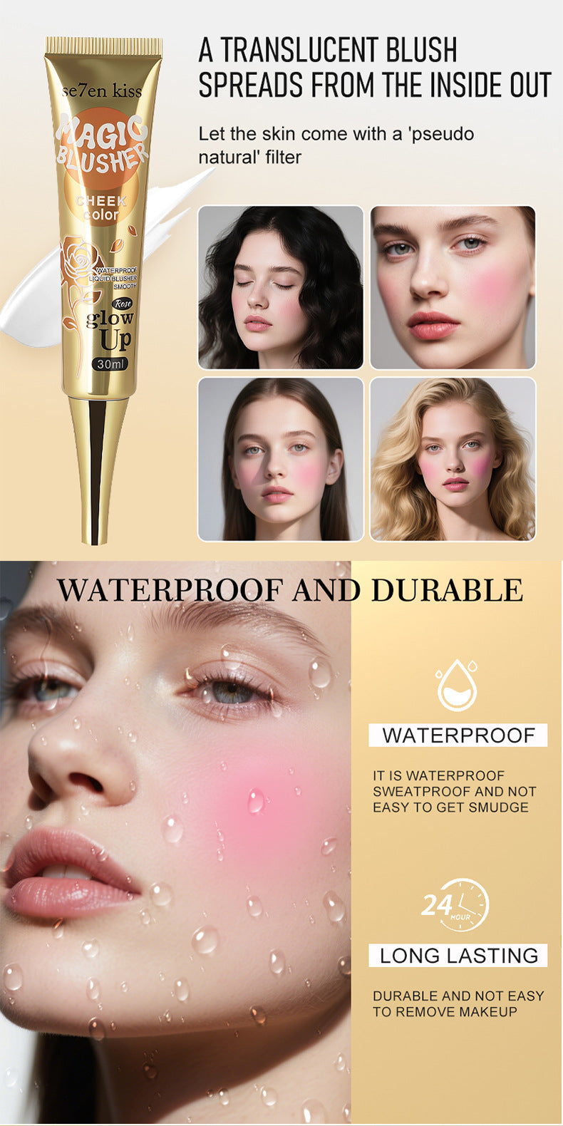 Philippines Olauty Magic Temperature-Sensitive Color-Changing Liquid Blush30ml Shimmer Smoky Eyeshadow Blush Cream Makeup