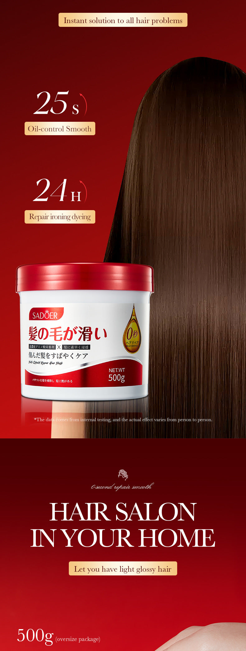 Nourishing Hair Mask500gSADOER0Repair Smooth Moisturizing Nutritional Hair Conditioner Wholesale