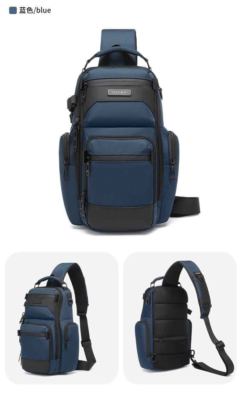 Trendy Men's Chest Bag Crossbody Bag Lightweight Multifunctional Waterproof Travel Portable Sling Bag Casual Men's Bag High-end Feel