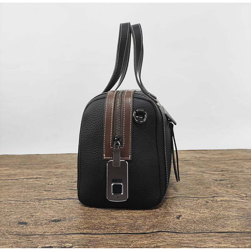 Boston Crossbody Pillow Bag Privacy Protection Fingerprint Unlock Genuine Leather Handbag Commuter Women's Bag Crossbody Bag