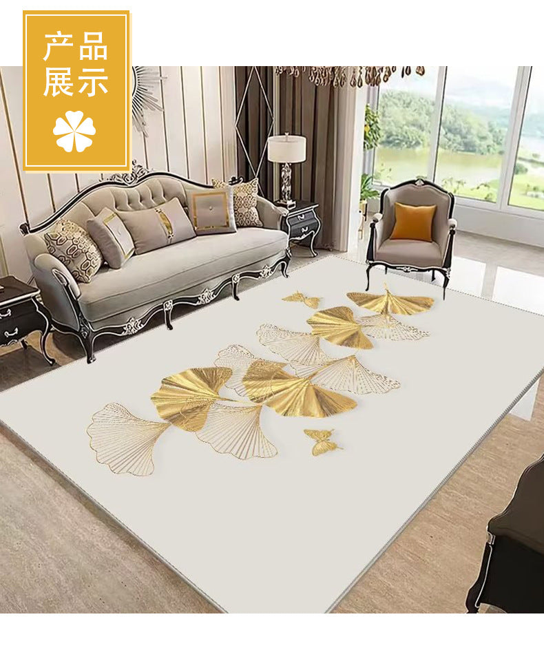 Crystal Velvet Carpet Luxury Stain-Resistant Easy Care Sofa Coffee Table Rug Home Bedroom Wear-Resistant Non-Slip Bedside Warm Blanket