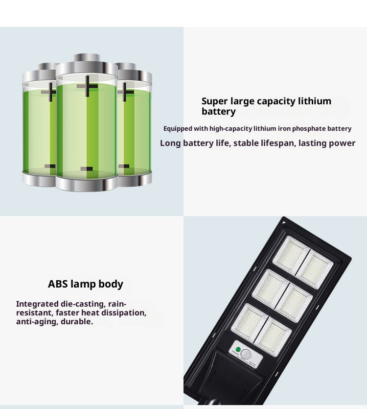 Solar Outdoor Garden & Road Lights IP65 Waterproof LED High Pole Mount with Aluminum Construction