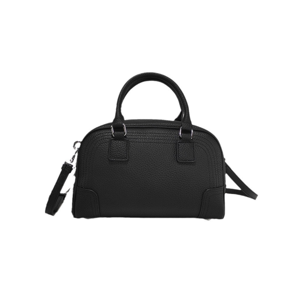 Large Capacity Genuine Leather Bag Top Layer Cowhide Women's Bag Single Shoulder Crossbody Ladies' Bag Handbag Round Bag Fashion Versatile