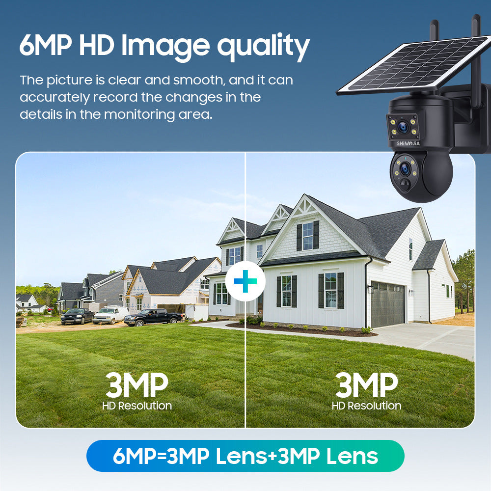 4G Wireless Solar Surveillance Camera Bullet Remote Early Warning6MP HD Night Vision Outdoor Camera