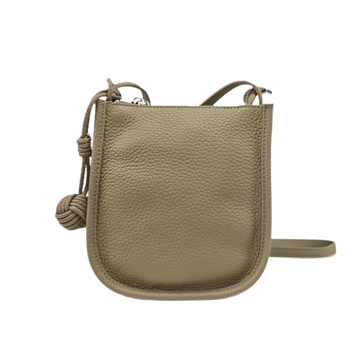 Genuine Leather Small Bucket Bag Trendy Small Bag for Women Fashion Woven Ball Phone Bag Versatile Shoulder Crossbody Bag