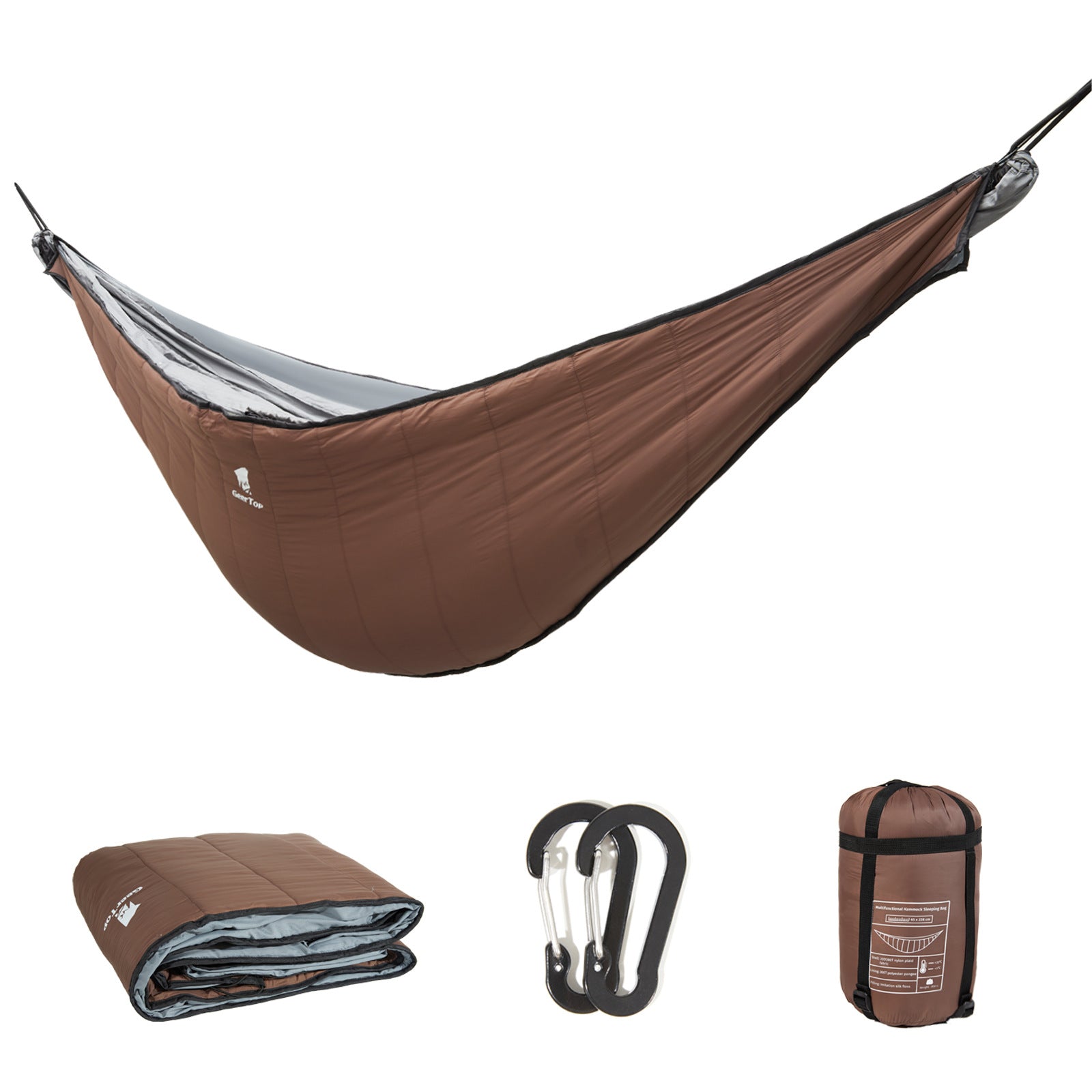 Double Sleeping Bag Hammock Outdoor Portable Camping Hanging Chair Cold-proof Lightweight Camping Warm Quilt