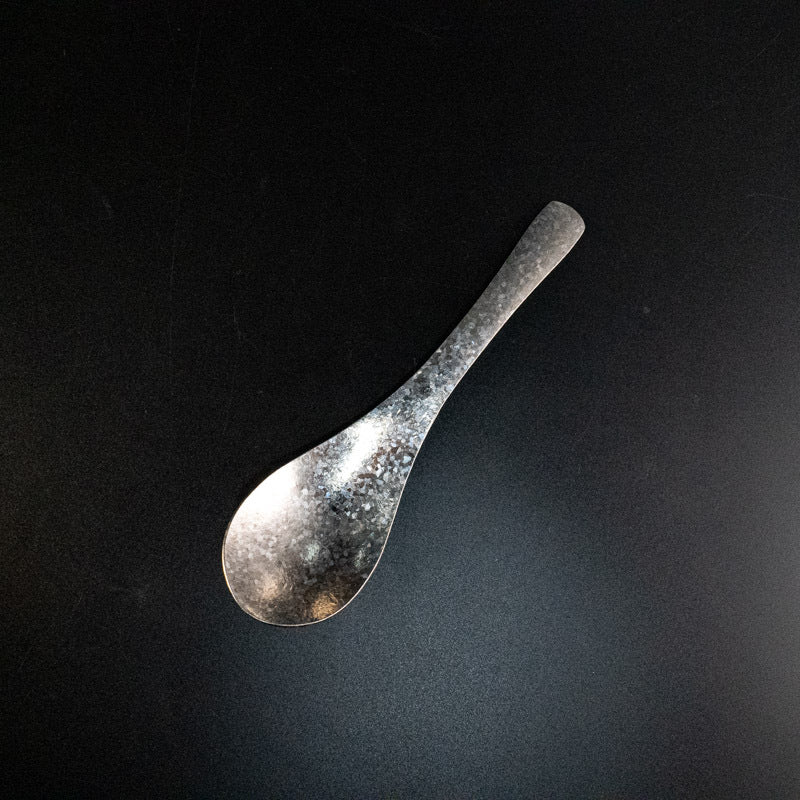 Pure Titanium Spoon Household Uncoated Ice Flower Craft Outdoor Pure Titanium Soup Spoon Hot Pot Wide Spoon High Temperature Coloring Titanium Soup Spoon