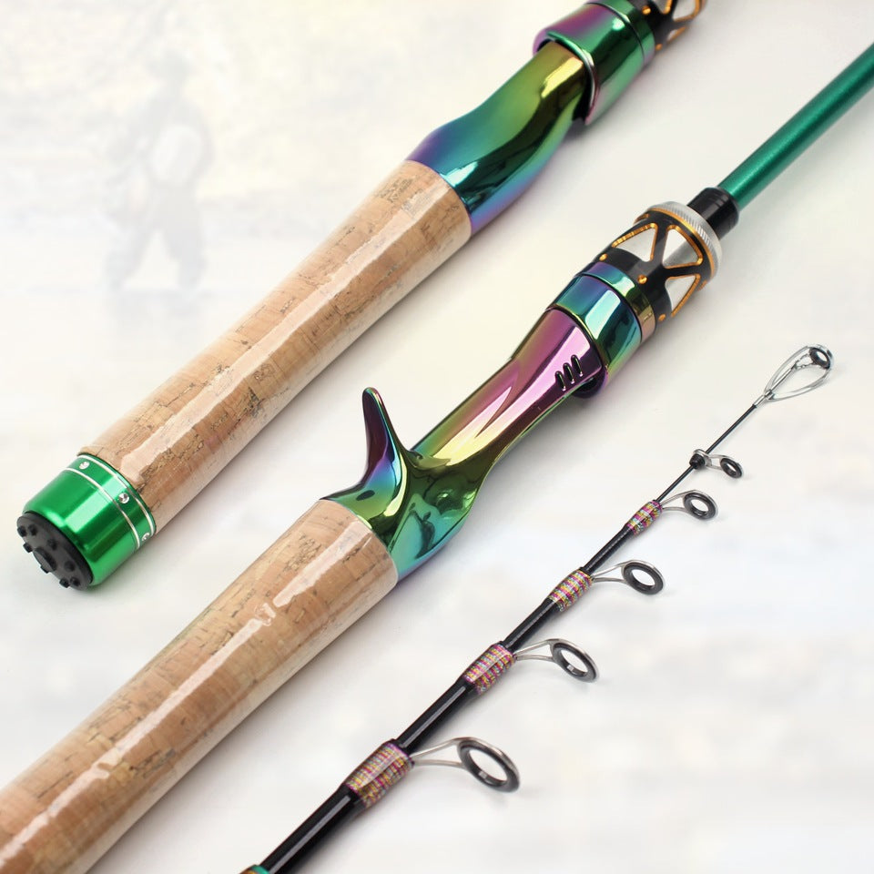 Ultra-short Carbon Fiber Shrink UL Portable Lure Rod Electroplated Telescopic Stream Lure Rod