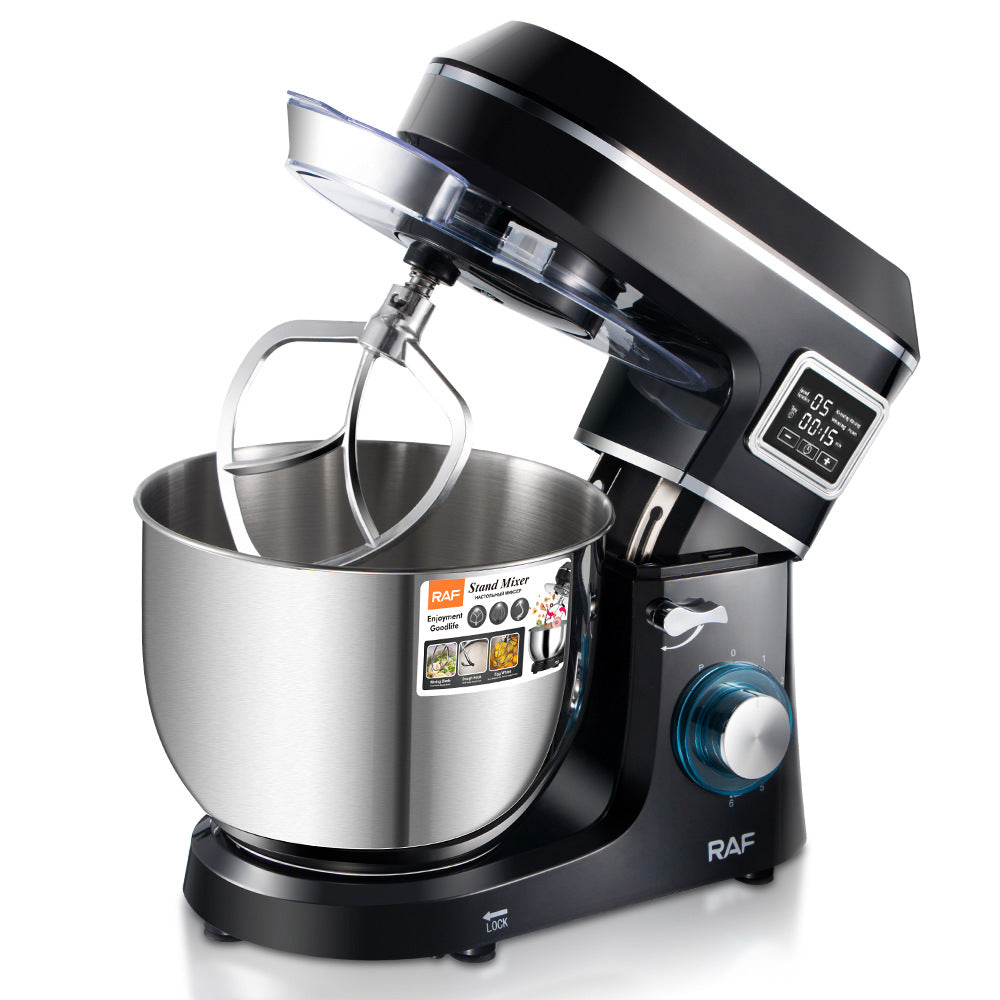 RAF European Standard Stainless Steel Bowl High-Power Dough Mixer Household Multi-Functional Chef Machine Dough Blender R.6677