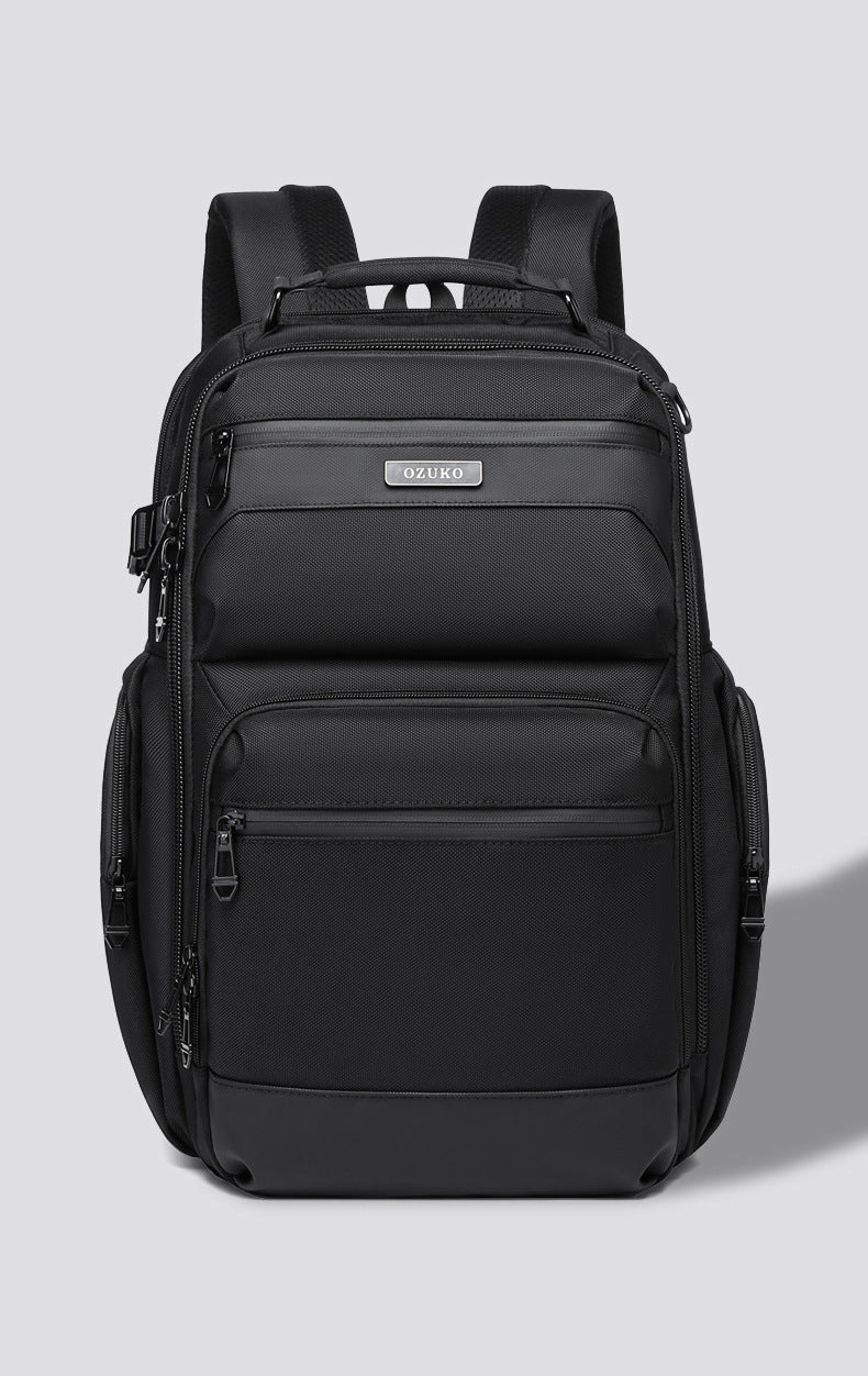OZUKO Business Backpack Men's Commuting Computer Backpack Waterproof Large Capacity Business Travel Portable Men's Bag