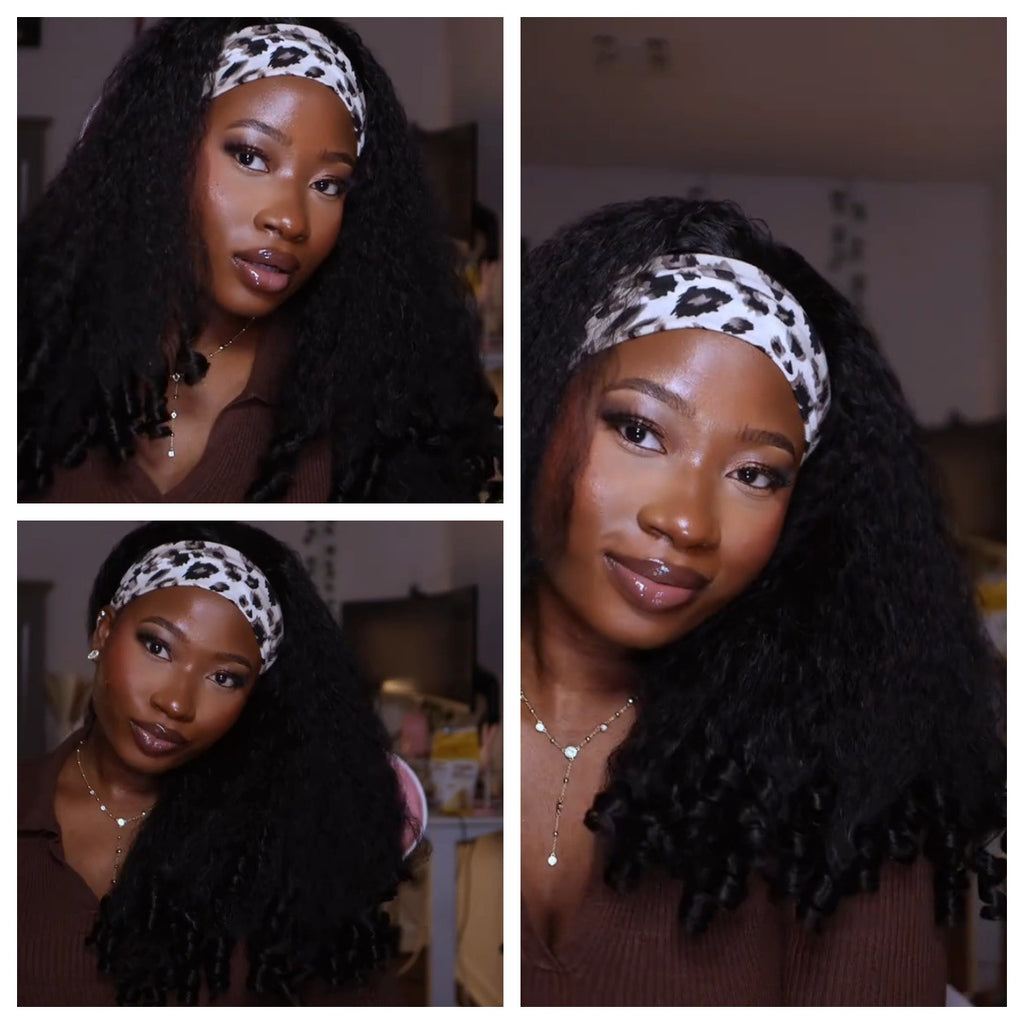 Africa Afro YAKI curly Ribbon Hair Band Curly Hair Chemical Fiber Wig headband wigs