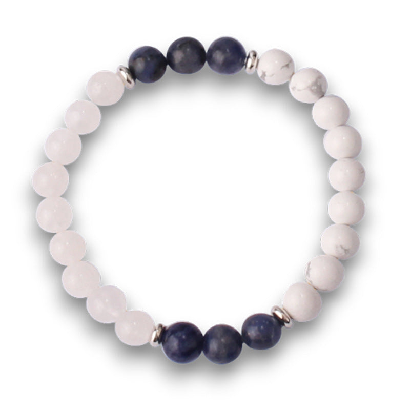 Women's White Pine Spacer Bracelet European and American Couple Obsidian Magnetic Bracelet8mm Beaded Amethyst Tiger Eye Bracelet