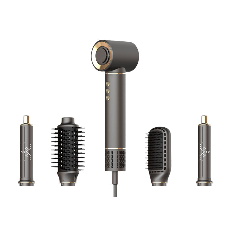 фенHigh-Speed Hair Dryer Hot Air Comb Set 6-in-1 Curling Iron Multi-Functional Hair Dryer Home Appliance