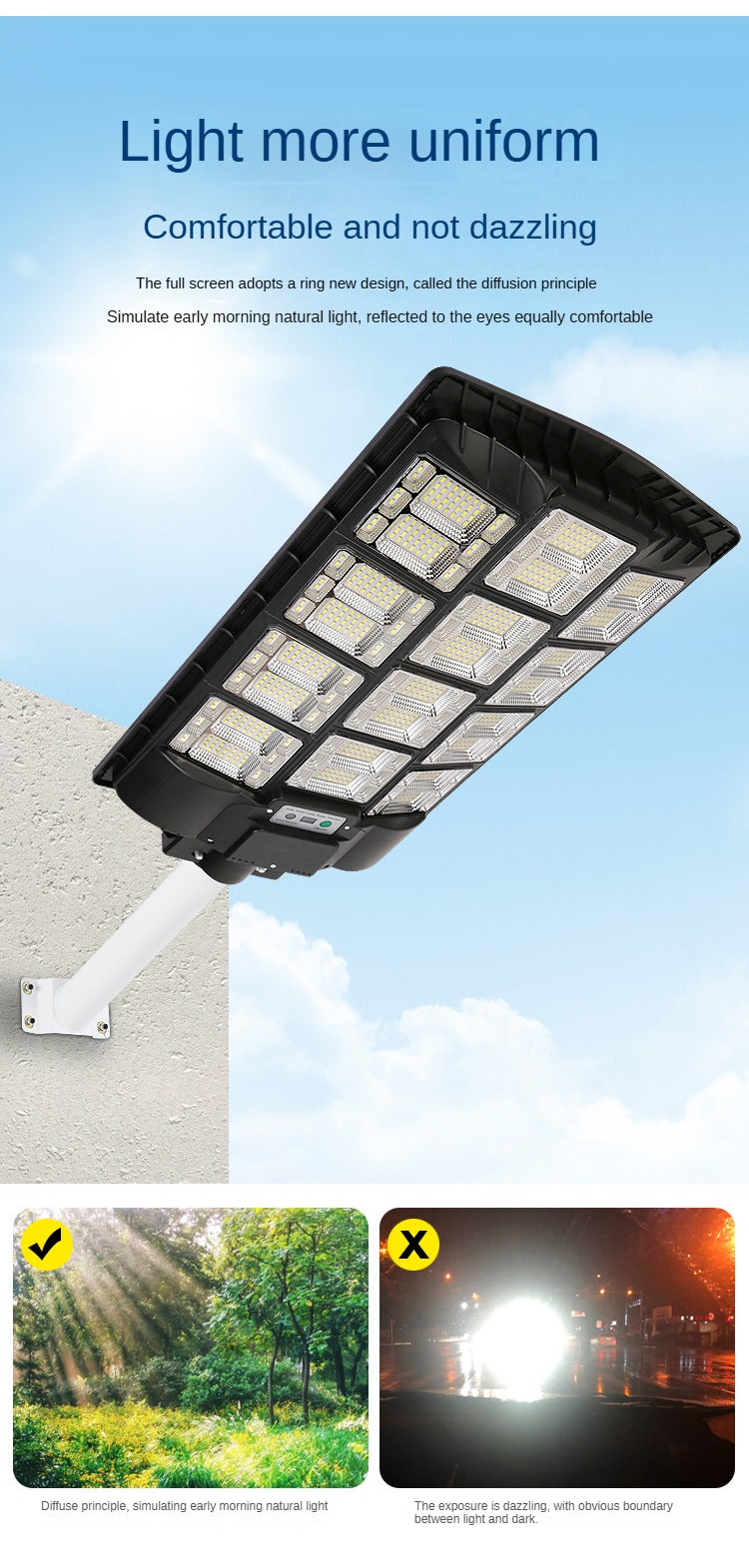 600W 800W 1000W High-Power Energy-Saving Outdoor Integrated Solar Lamp