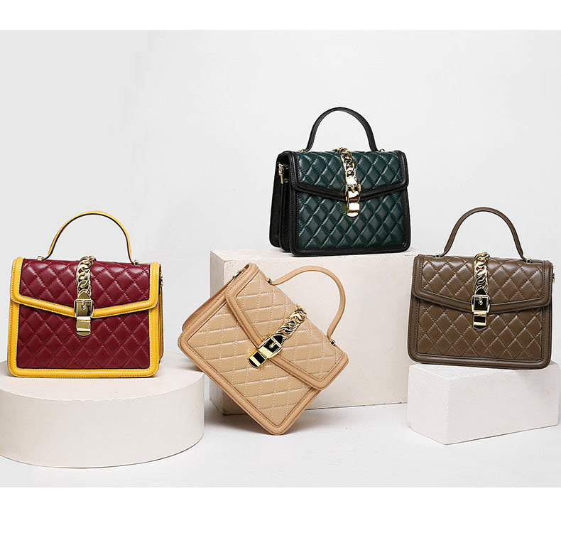 New Women's Bag Trendy Fashion Retro Quilted Small Square Bag Personality Stylish Simple Crossbody Women's Bag Handbag