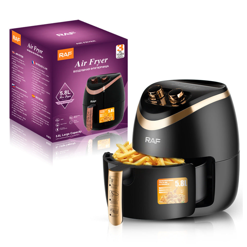 RAF US Standard Air Fryer Household Large Capacity Multifunctional Smart French Fries Fully Automatic Fryer 5.8L