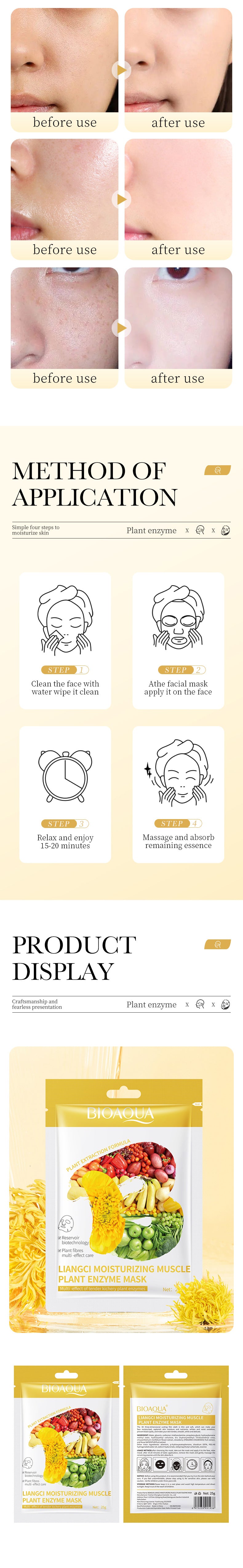 Plant Enzyme Mask25gBIOAOUA Hydrating and Moisturizing Tablets for Cross-Border Wholesale