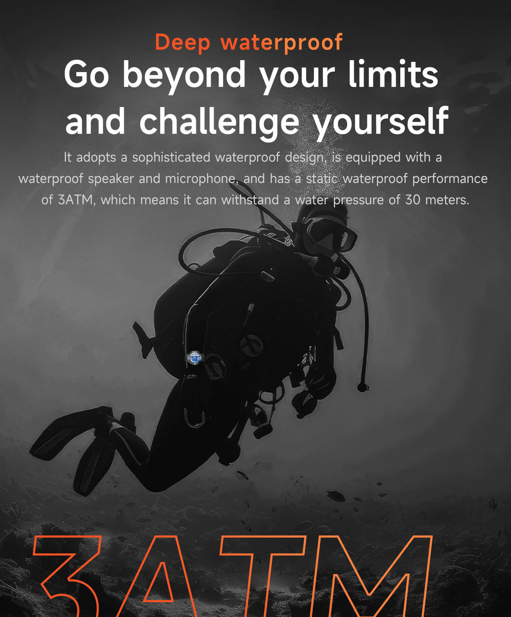 KC91Smart Watch Bluetooth Call Heart Rate Pedometer Sleep3ATM Waterproof GPS Beidou Positioning Sports Three-Proof