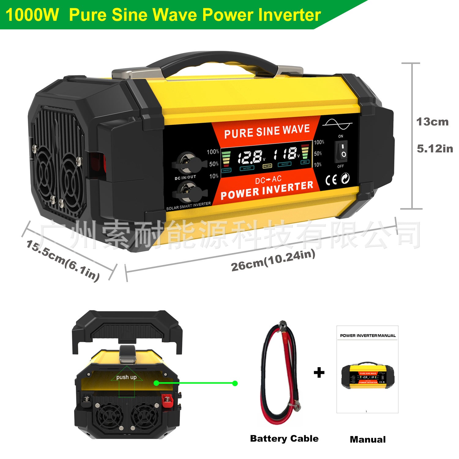 Brazilian Socket Pure Sine Wave Inverter500W/800W/1000W 12V Turn110V/220V Export