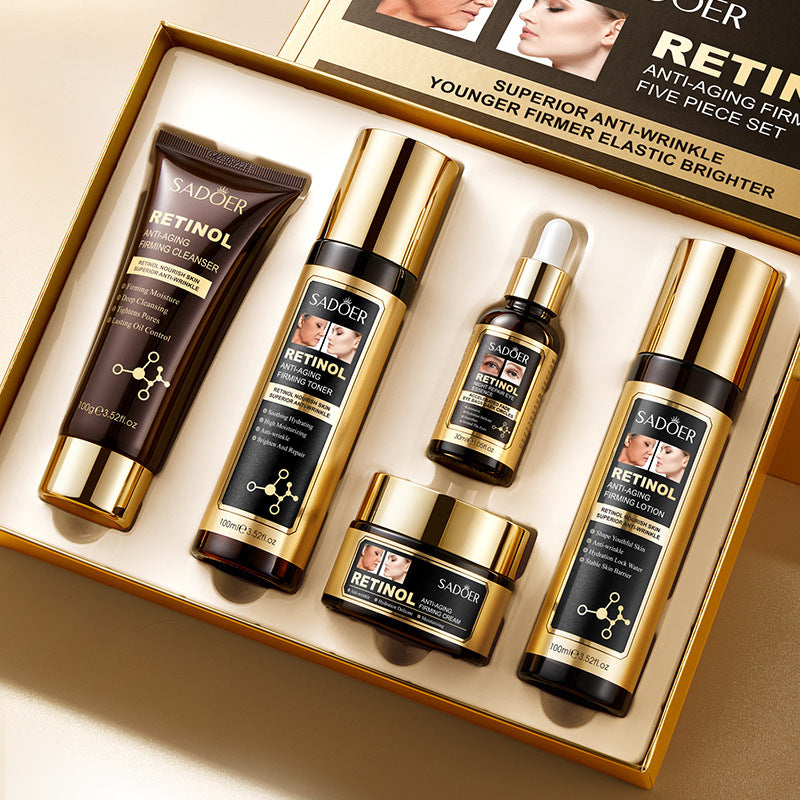 Retinol Skincare Set SADOER Anti-wrinkle, hydrating, moisturizing five-piece set for  foreign trade wholesale